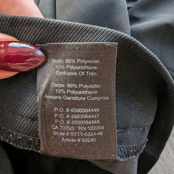 Aritzia Babaton Conan Twill Pant Black Women's 6 - Picture 7 of 7